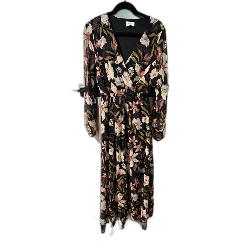 Everly Wrap Top Floral Maxi Dress Size Large